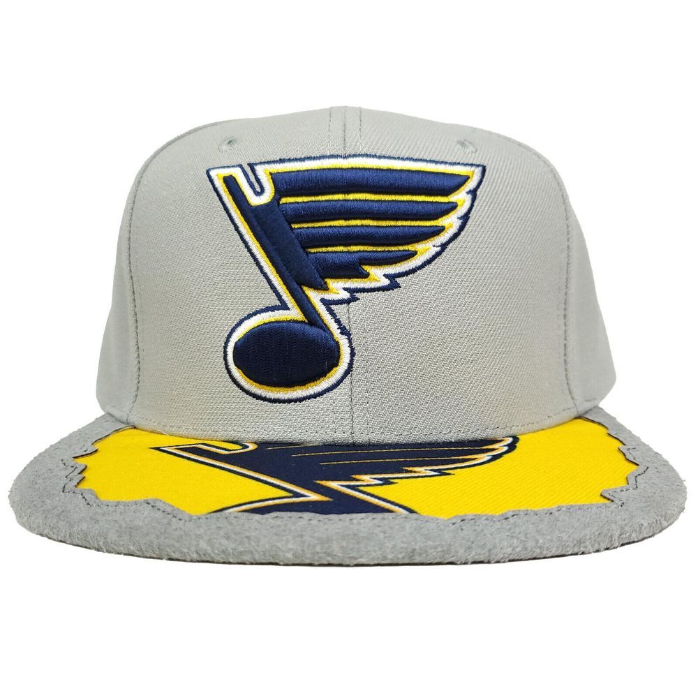 St.‎ Louis Blues Mitchell & Ness NHL Snapback Hat Cap 3D Logo Cut & Sew Bill NWT